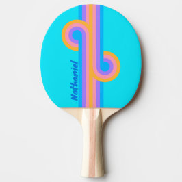 80-tals Neon Ocean Himmel Loop med Namn Pingisracket