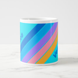 80-tals Neon Ocean Himmelsränder med Namn Jumbo Mugg