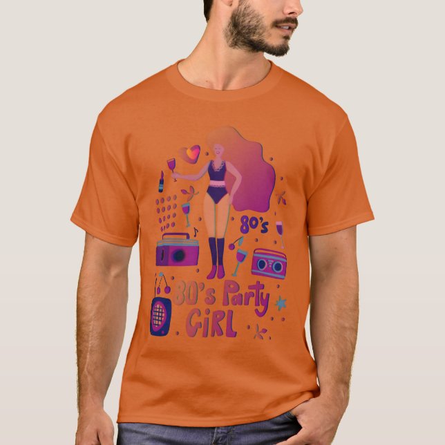 80-tals partyflicka sey girl friends t shirt (Framsida)