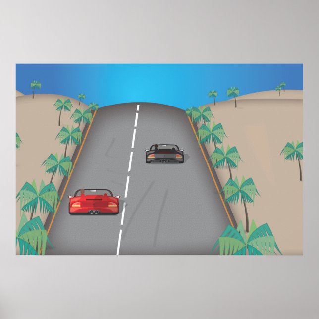 80-tals Retro Arkadracing Poster (Framsidan)