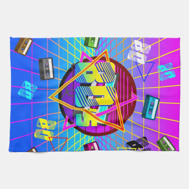 80-TALS RETRO GAMMAL SKOLKASSETTTEJP KÖKSHANDDUK (Horisontell)
