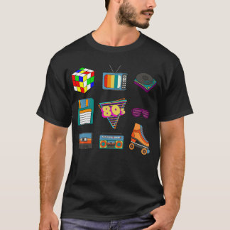 80-tals Retro Mode Nostalgisk Kultur Disco Musik D T Shirt