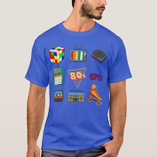 80-tals Retro Mode Nostalgisk Kultur Disco Musik D T Shirt (Framsida)