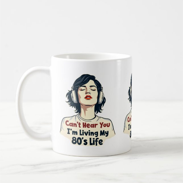 80-tals Retro Nostalgisk Musikälskare Throwback-de Kaffemugg (Vänster)