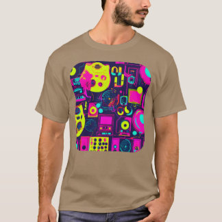 80-tals Retro Radio Stjärna Neon Party familj T Shirt