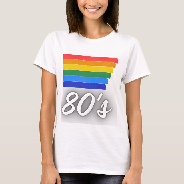 80-tals Retro Regnbåge Vintage Dam T-Shirt (Framsida)