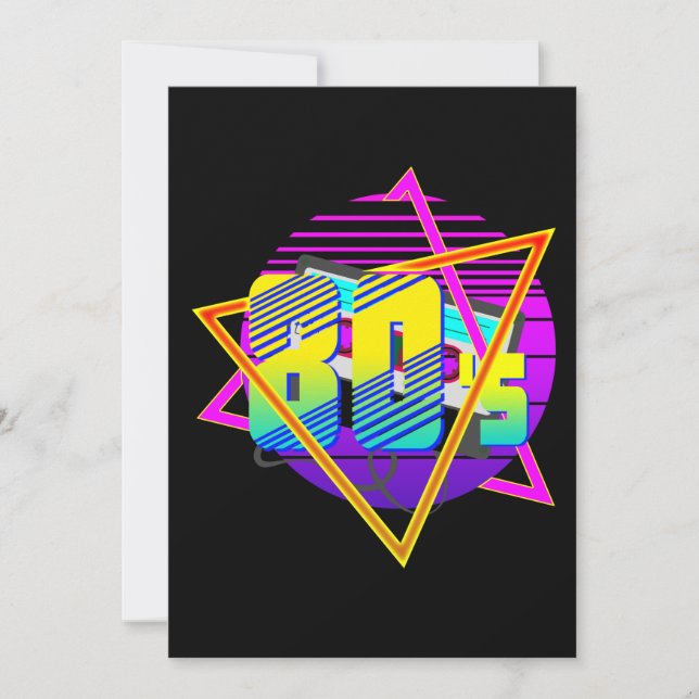 80-tals Retro Vintage Solnedgång  Inbjudningar (Framsida)