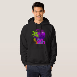 80-tals Retro Vintage Solnedgång Palmträd Hoodie