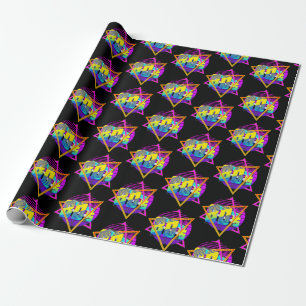 80-tals Retro Vintage Solnedgång Presentpapper