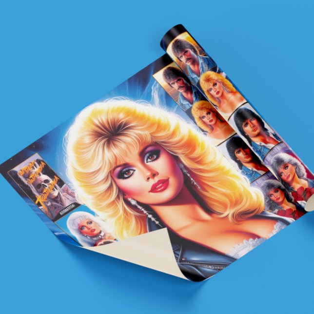 80-tals Retrowave Kvinna Presentpapper (Skapare uppladdad)