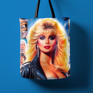80-tals Retrowave Kvinna Tygkasse