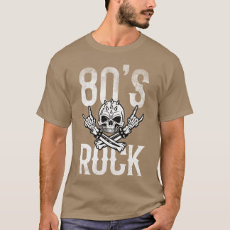 80-tals Rock And Roll Nedsliten Musik Gitarrband f T Shirt