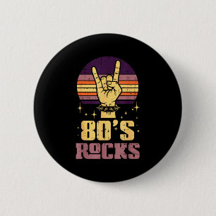 80-tals Rock Rocker Hand Vintage Punk Metal Musik Knapp