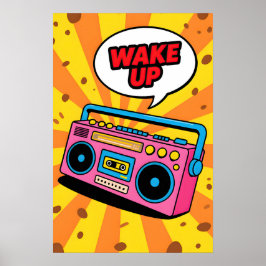 80-tals Rosa Kassett Pop Art Poster