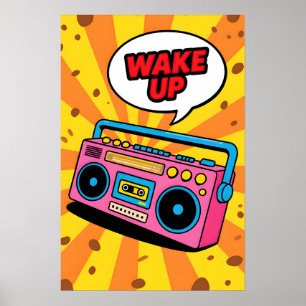 80-tals Rosa Kassett Pop Art Poster
