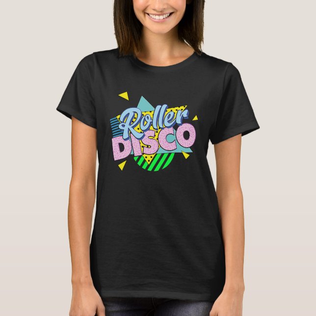 80-tals Rullskridskofest  RULLDISKO T Shirt (Framsida)