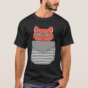 80-tals solglasögon katt i fickan t shirt