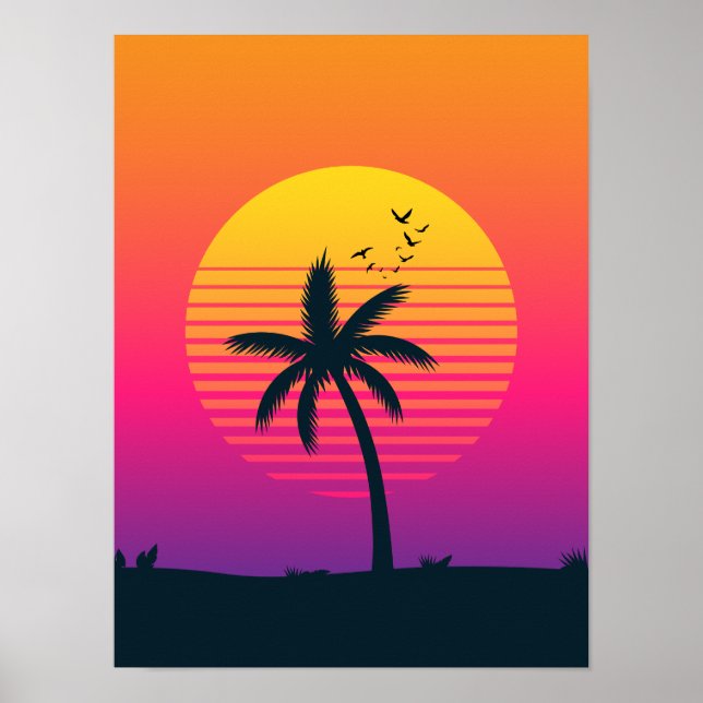 80-tals solnedgång  poster (Framsidan)
