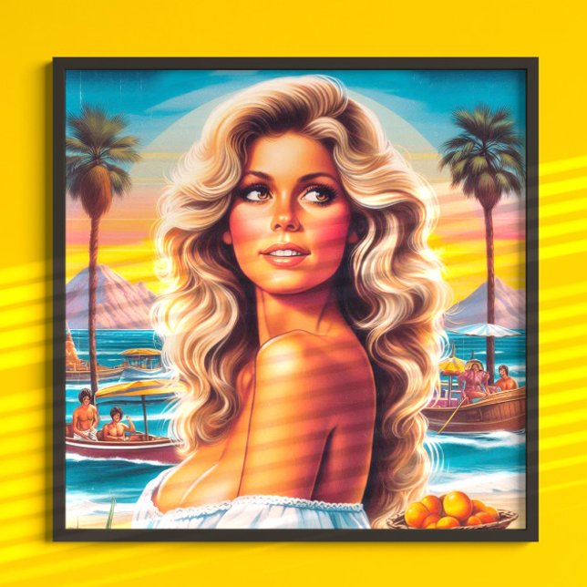 80-tals sommar-kvinna poster (Skapare uppladdad)