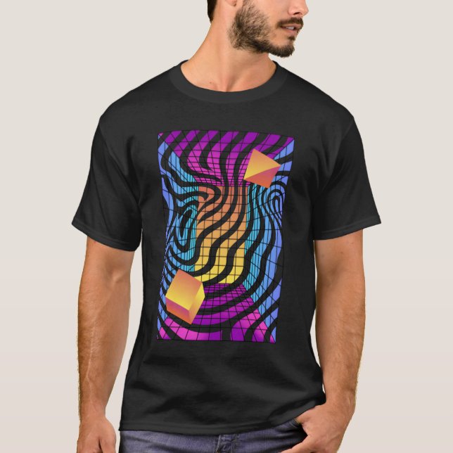 80-tals Synthwave Synthesizer Synth Retro-familj T Shirt (Framsida)