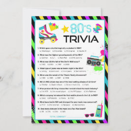 80-tals Trivia Party Game Inbjudningar