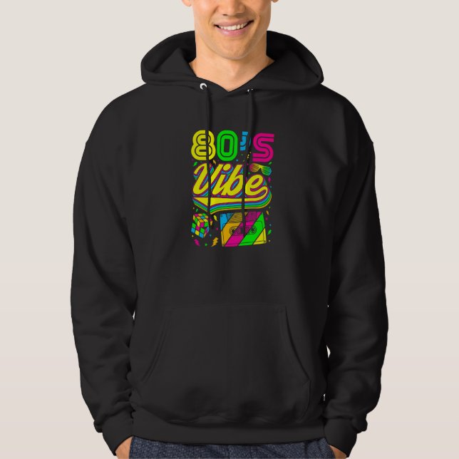 80-tals Vibe Åttiotalsfestklänning Retro   Hoodie (Framsida)