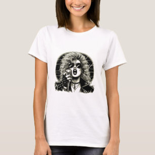 80-talsillustration av Rocker-chickens kvinnliga s T Shirt