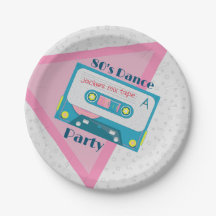 80-talskassett Pappert Tallrikar, 9-tums Papper pl