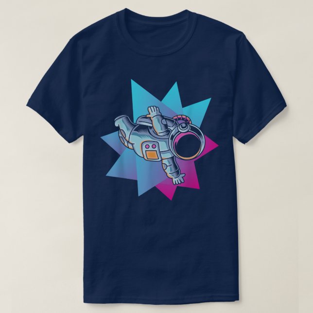 80-talskonst för Vaporwave Aesthetics Rymden Synth T Shirt (Design framsida)