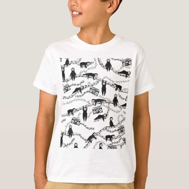 80-talsmusik i mönster t shirt (Framsida)
