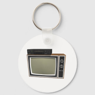 80-talstilTV och VCR: 3D modellerar Nyckelring