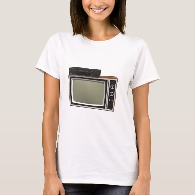 80-talstilTV och VCR: 3D modellerar T-shirt (Framsida)