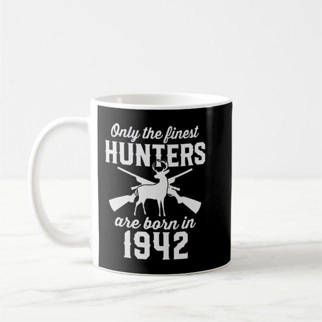 80 Year Old Deer Hunter 80th Birthday 1942 Hunting Kaffemugg (Vänster)