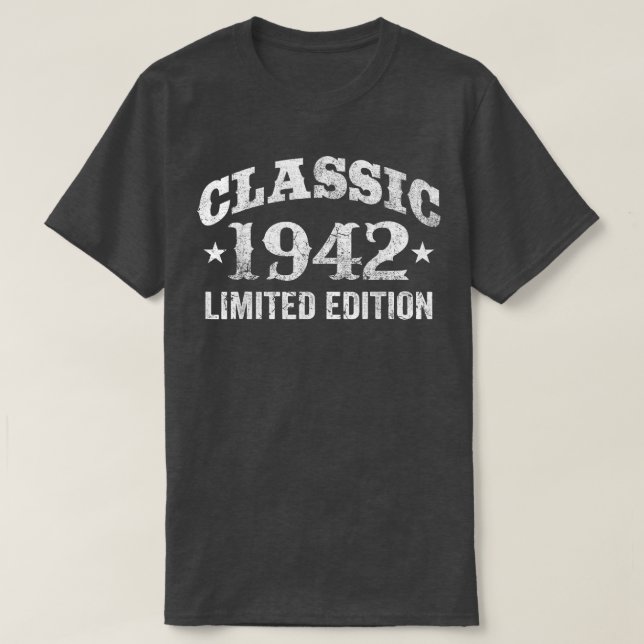80 Years Old Classic Car 1942 Limited Edition 80th T Shirt (Design framsida)