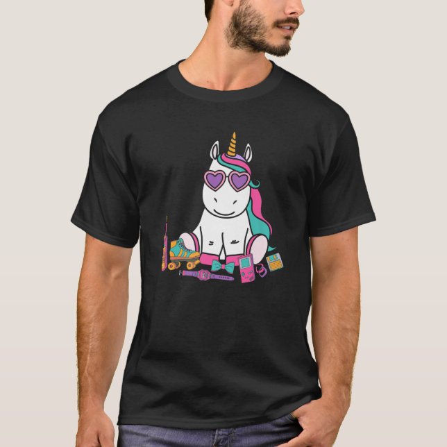 80S 90S Party-Temaparty, Unicorn Costume T Shirt (Framsida)