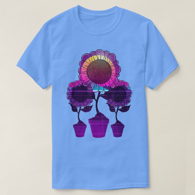 80s Art Synthwave Hippie Flower Blommar Vaporwave T Shirt (Design framsida)