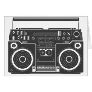80s-boombox hälsningskort
