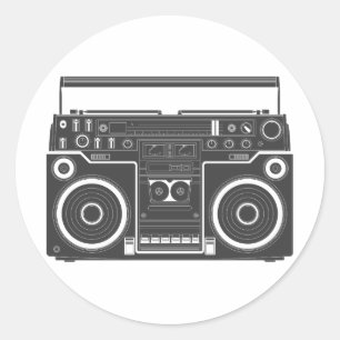 80s-boombox runt klistermärke