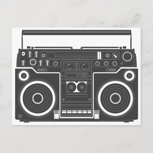 80s-boombox vykort (Framsida)