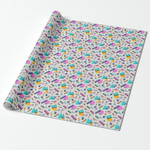 80s Bright Checkered: Vintage Geometric. Presentpapper