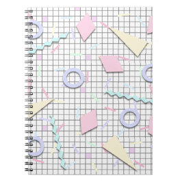 80s Candy Pastel Geo Skriv ut anteckningsbok