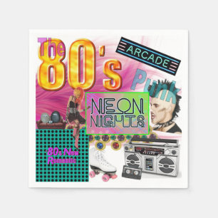 80s Collage Cocktail Napkin Pappersservett
