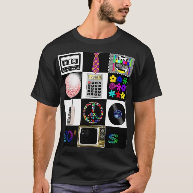 80s Collage DiscoballMixtape CalculatorFlower T Shirt (Framsida)