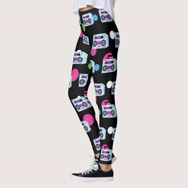 80s Costume Halloween Leggings (Vänster)