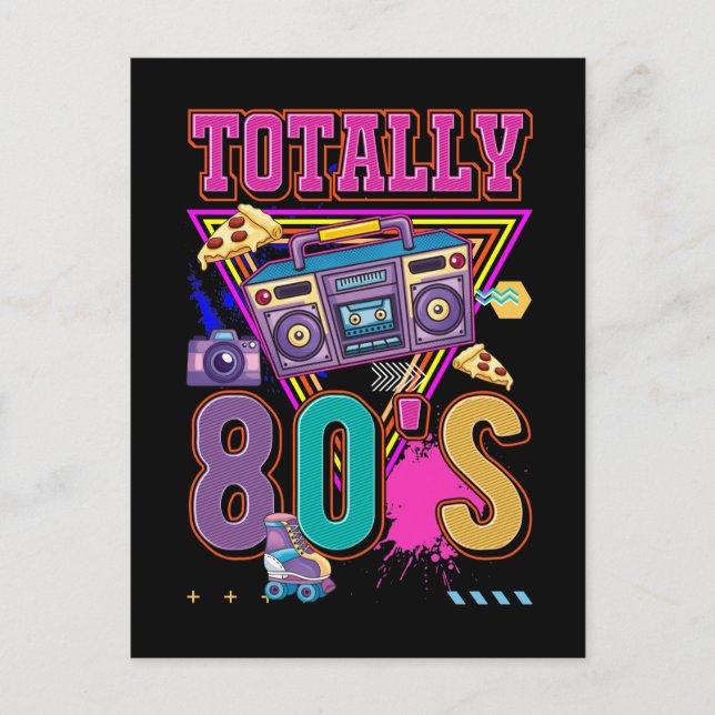 80s Costume Party Retro Disco Colorful 1980s Vykort (Framsida)