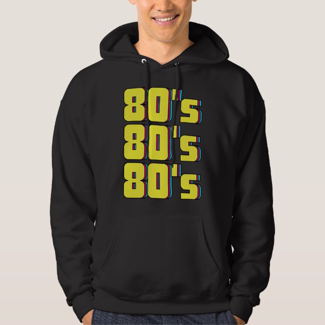 80s Costume Theme Party 80s Retro Hoodie (Framsida)
