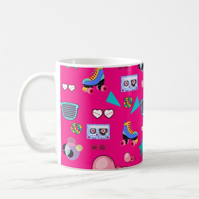 80s Costume Vibrant pink Retro culture pop Kaffemugg (Vänster)