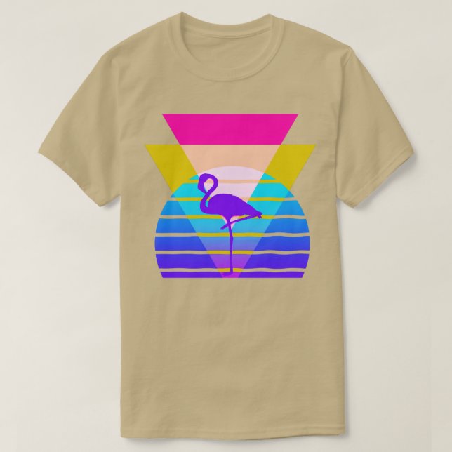 80s Flamingo Nostalgic Graphic T Shirt (Design framsida)