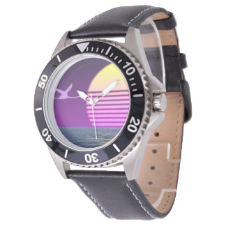 80's Flamingo on the Sea Armbandsur