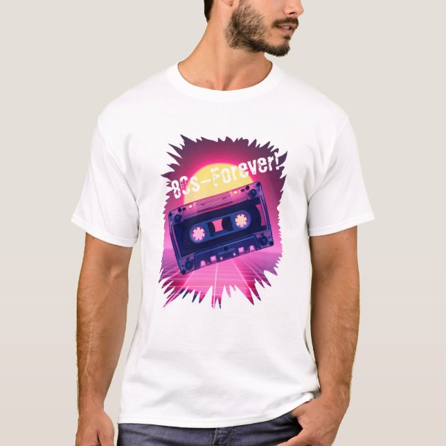 80s – Forever! Retro Cassette T-Shirt (Framsida)